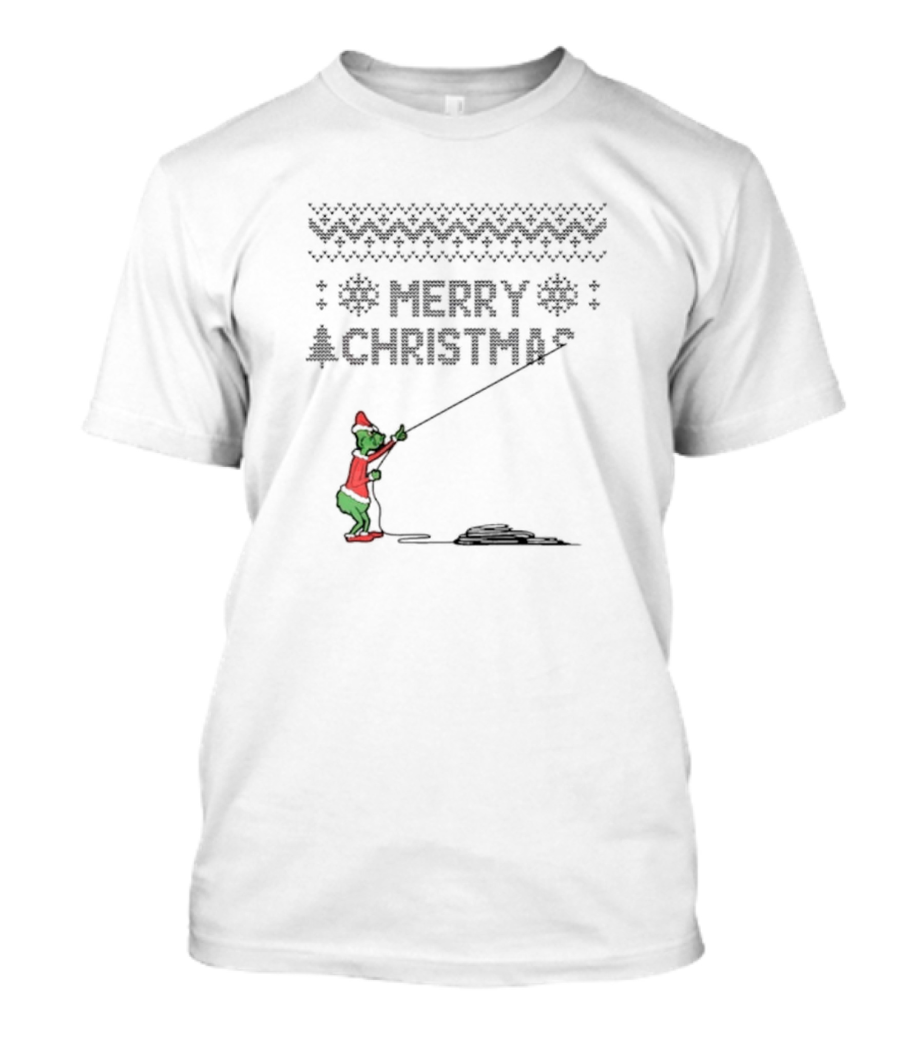 Funny Grinch Merry Christmas Santa Vibe Ugly T-Shirt
