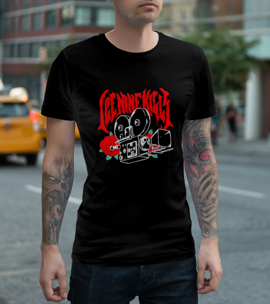 Ice Nine Kills Camera Roses Retro T-Shirt