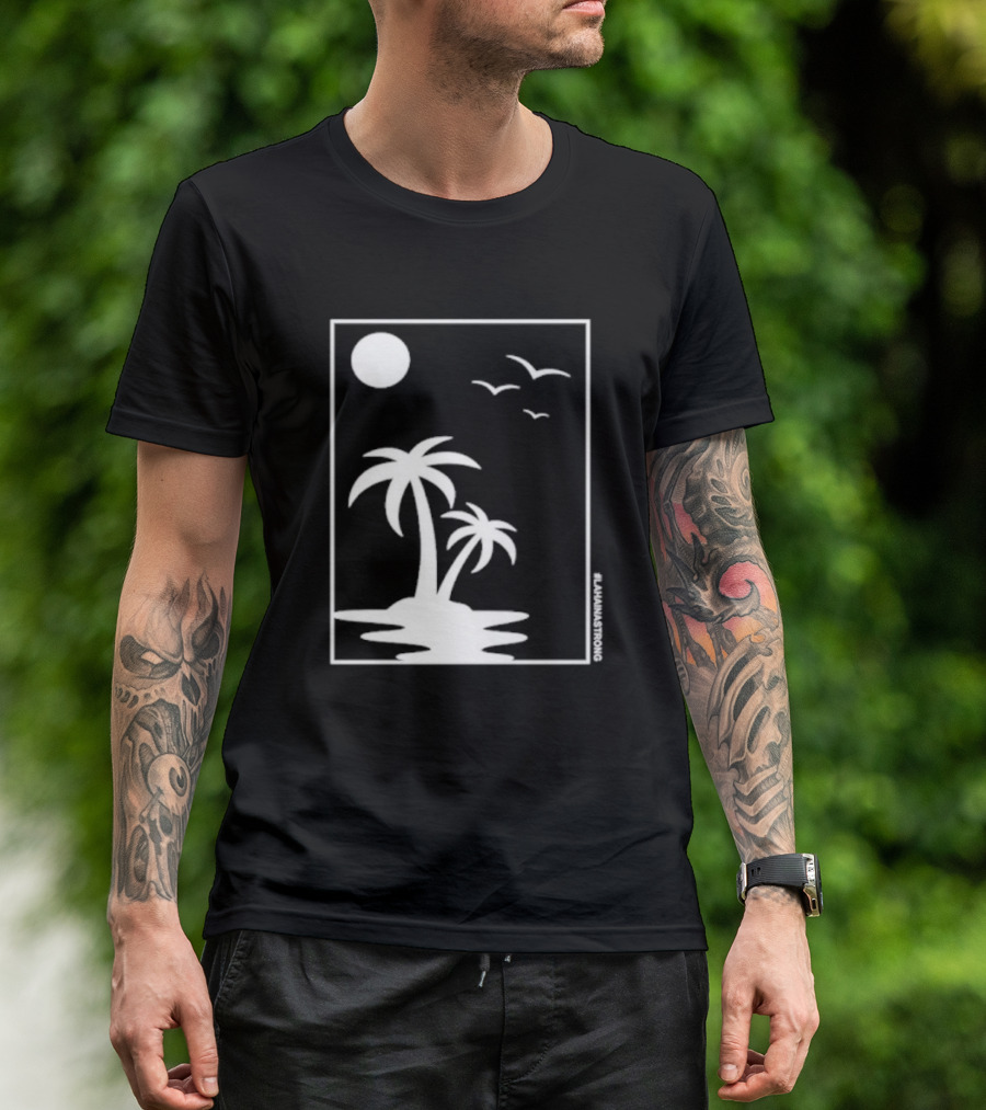 Not Enough Nelsons Lahaina Strong Palm Trees And Birds Scene T-Shirt