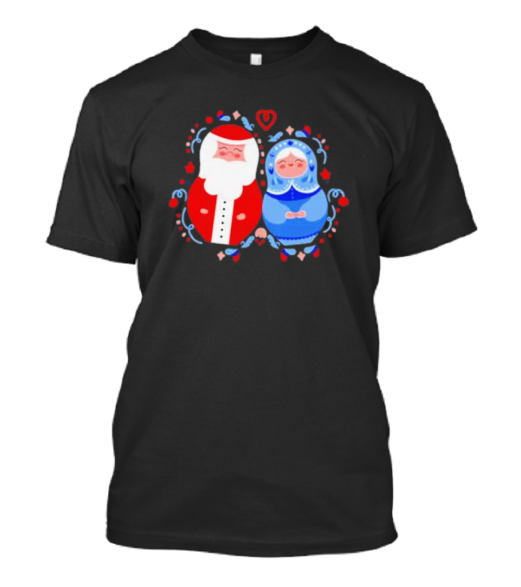 Christmas Santa And Snow Maiden Mamushkas With Festive T-Shirt