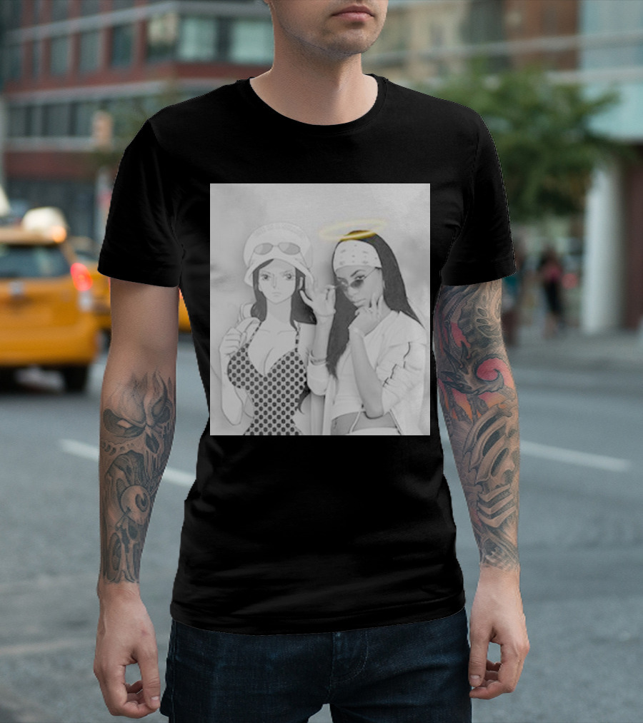 Aaliyah X Nico Robin One Piece Halo Bandana Duo T-Shirt