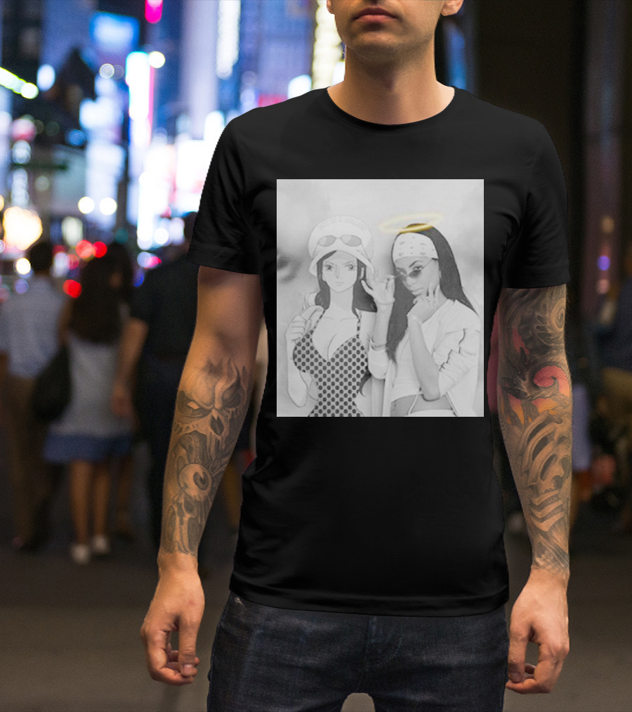 Aaliyah X Nico Robin One Piece Halo Bandana Duo T-Shirt
