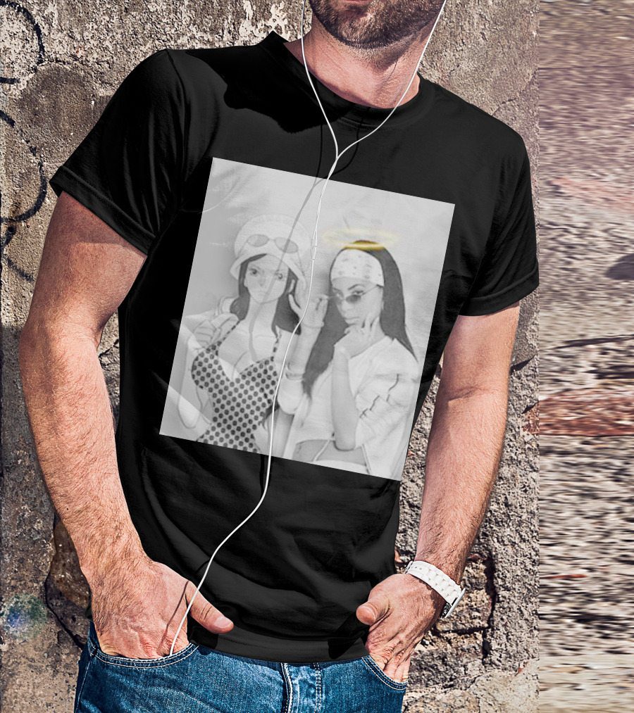 Aaliyah X Nico Robin One Piece Halo Bandana Duo T-Shirt
