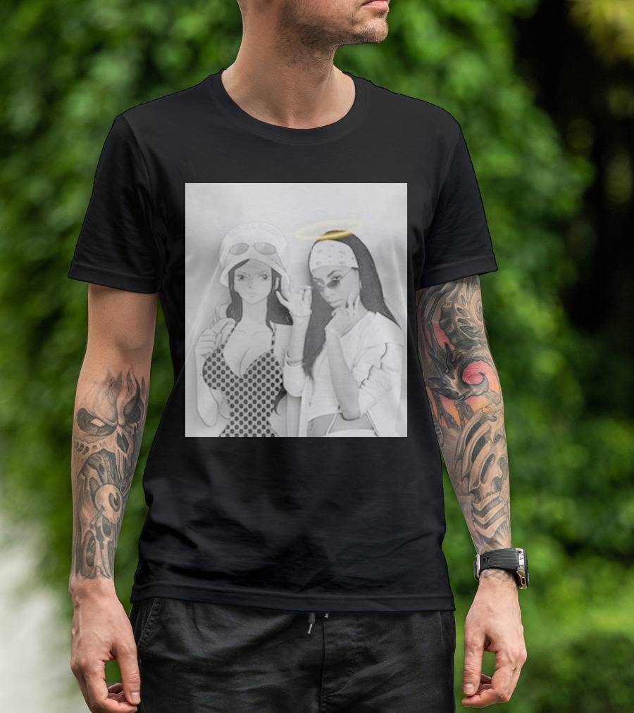 Aaliyah X Nico Robin One Piece Halo Bandana Duo T-Shirt