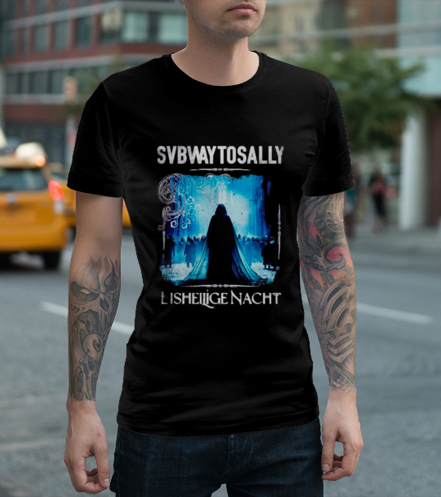 Subway to Sally Eisheilige Nacht Gothic Concert Imagery Blue Silhouette Mystical T-Shirt