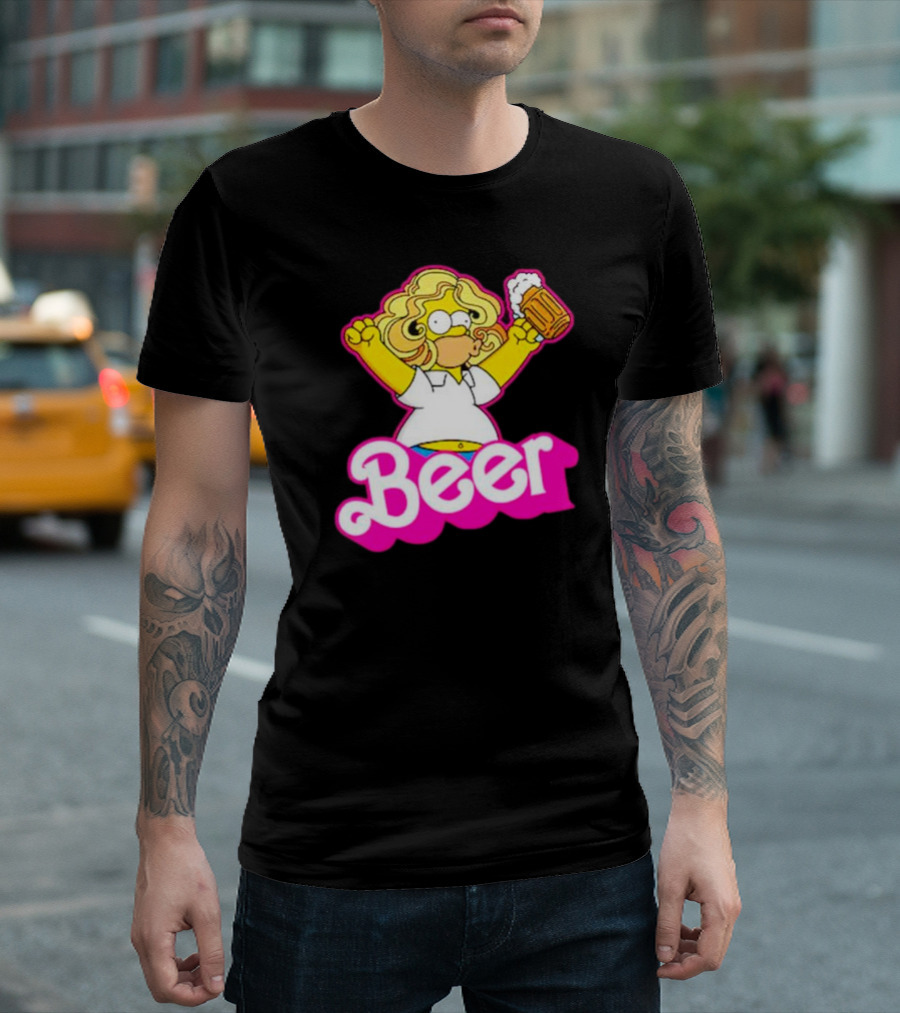 Beerbie Homer Simpson Beer Barbie T-Shirt