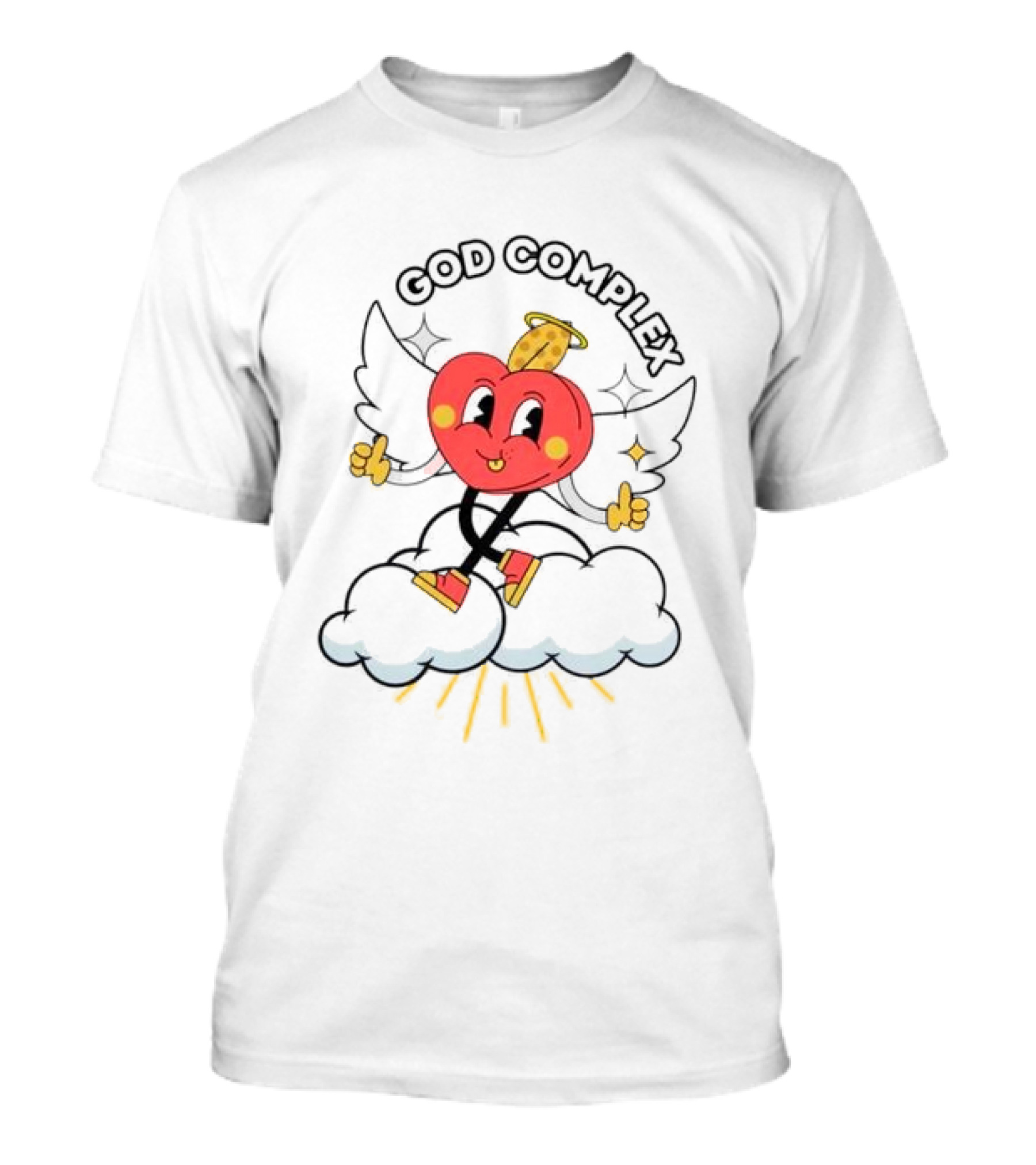 Heart With Angel Wings On Cloud God Complex T-Shirt