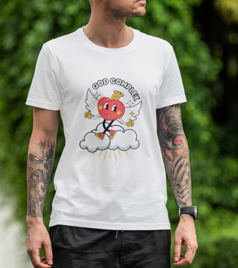 Heart With Angel Wings On Cloud God Complex T-Shirt