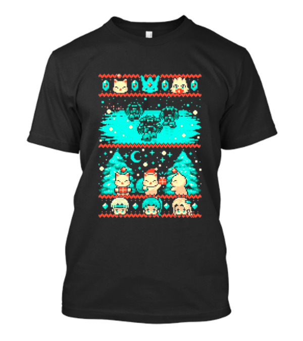 Esper Of Christmas 8-Bit Holiday Pixel Art With Festive Characters T-Shirt