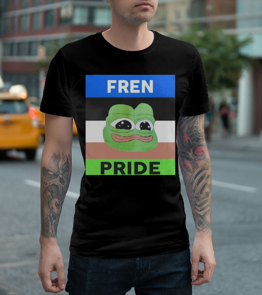 Fren Pride Frog Pepe Memetic Ally Flag Colors T-Shirt
