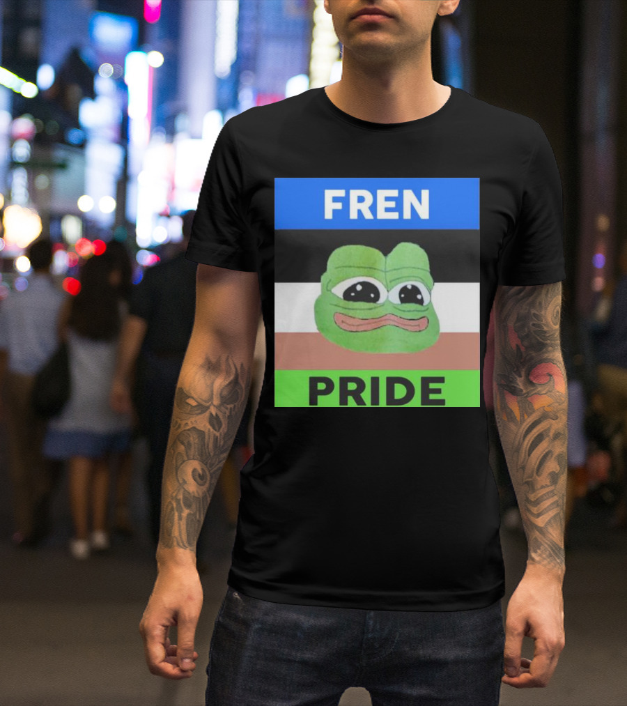 Fren Pride Frog Pepe Memetic Ally Flag Colors T-Shirt