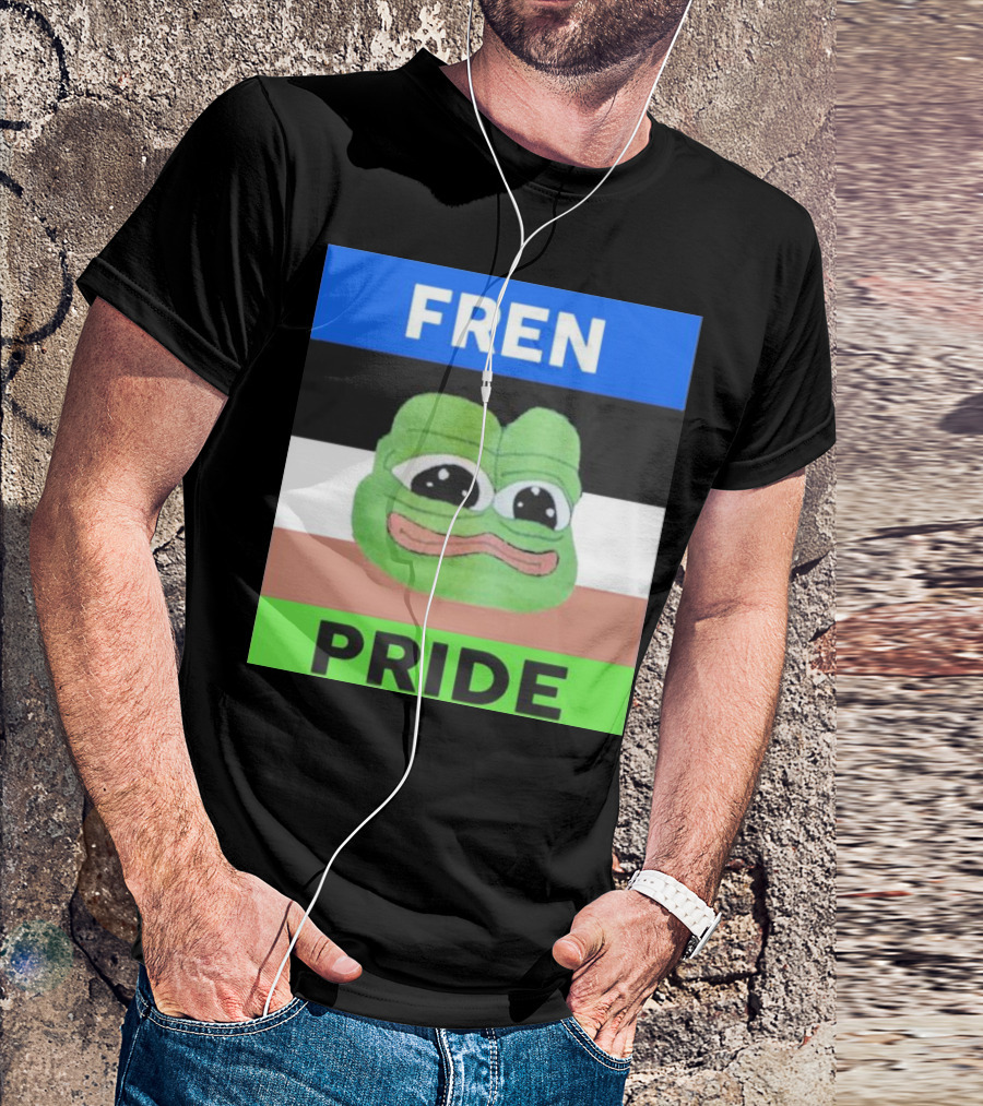 Fren Pride Frog Pepe Memetic Ally Flag Colors T-Shirt