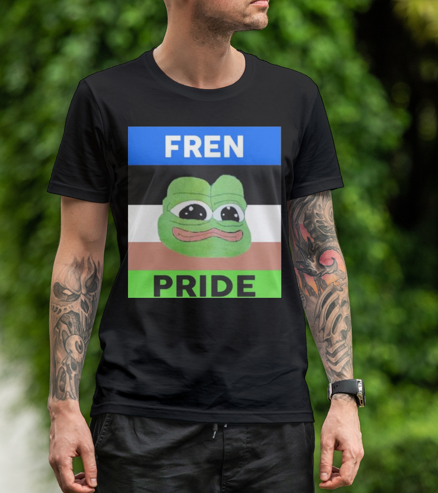 Fren Pride Frog Pepe Memetic Ally Flag Colors T-Shirt