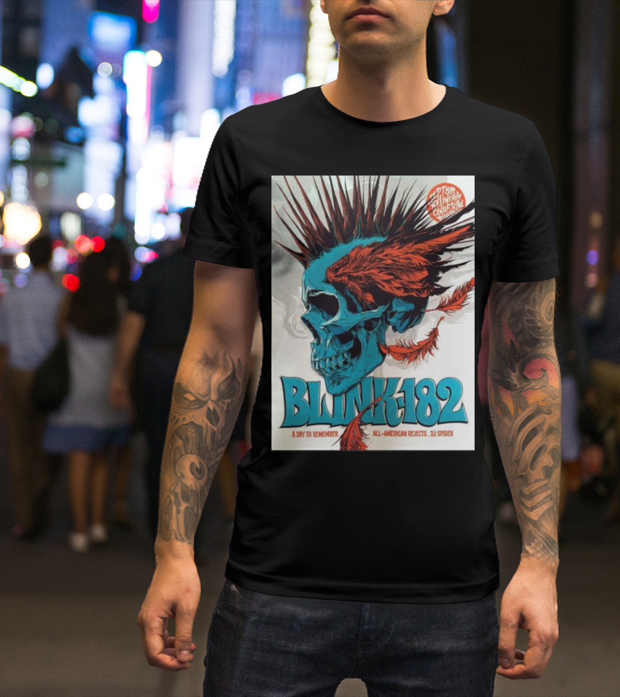Blink 182 A Day To Remember All-American Rejects DJ Spider PTSM General Admission T-Shirt