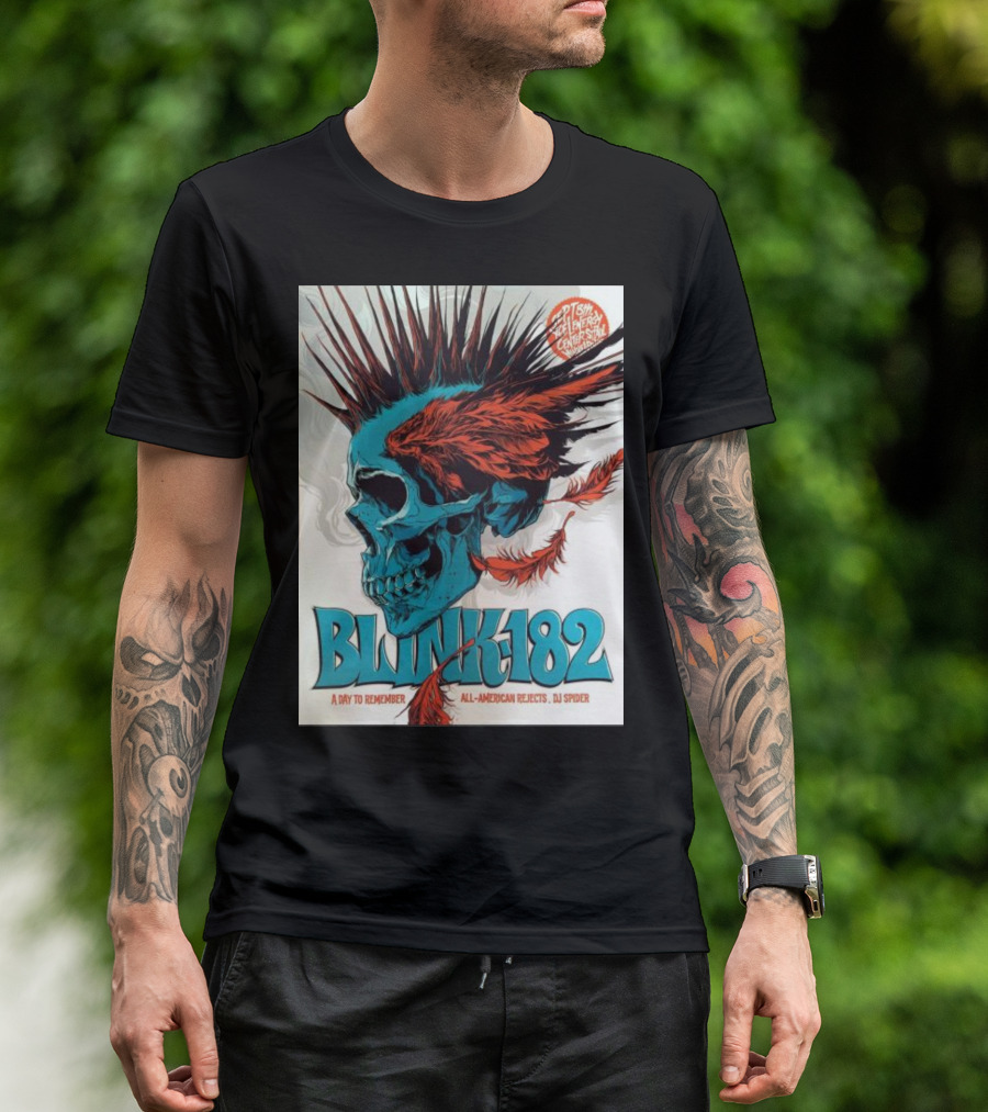 Blink 182 A Day To Remember All-American Rejects DJ Spider PTSM General Admission T-Shirt