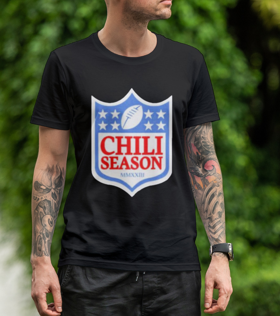 Chili Season MMXXIII Football Shield T-Shirt