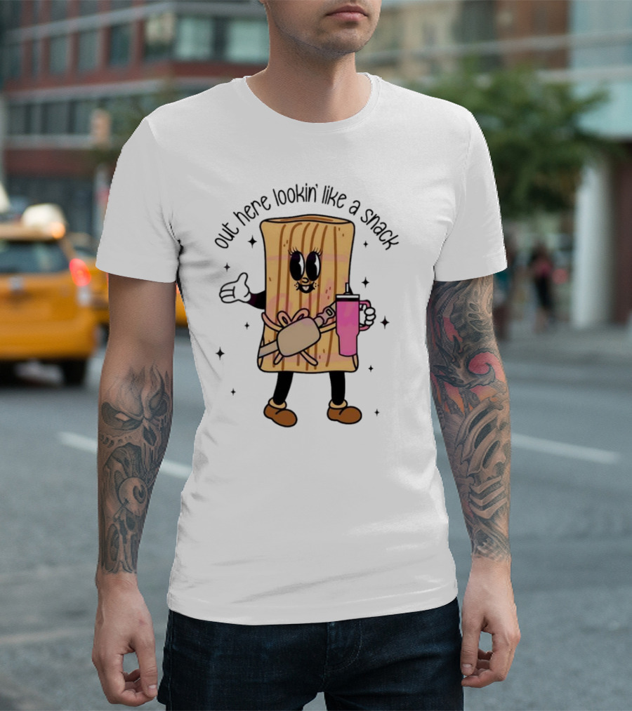 Out Here Lookin' Like A Snack Tamale With Coffee Cup And Cute Smile T-Shirt