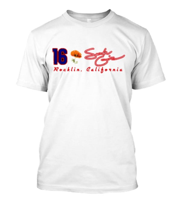 16 Sarah Giles Rocklin California Poppy Script T-Shirt