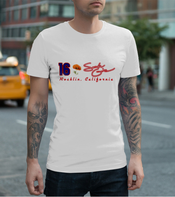 16 Sarah Giles Rocklin California Poppy Script T-Shirt