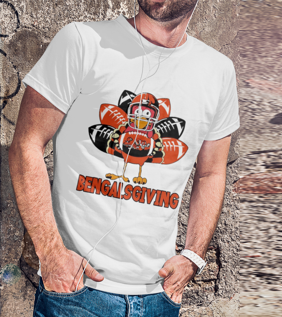 Bengalsgiving Cincinnati Bengals Thanksgiving Turkey Football T-Shirt