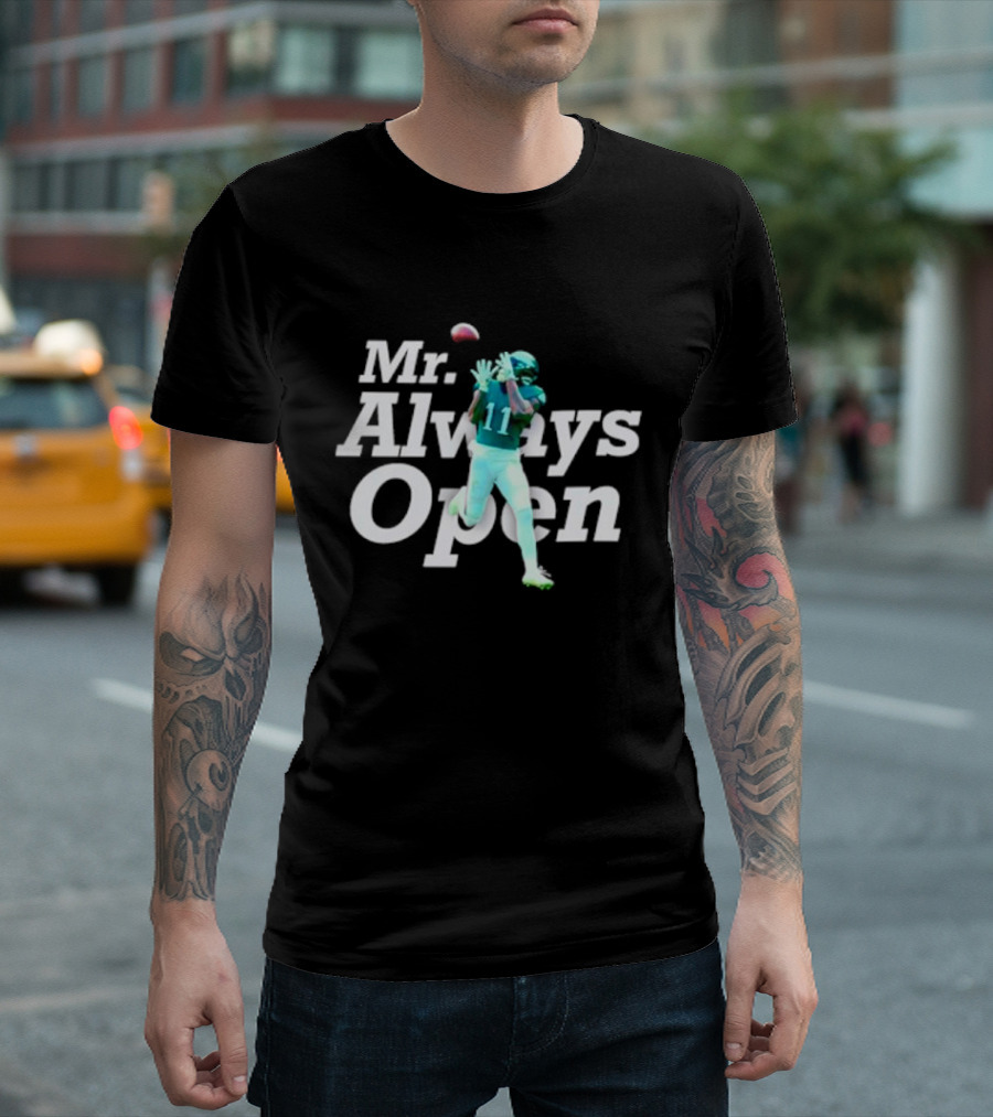 Philadelphia Eagles Mr. Always Open 11 Catching Football T-Shirt