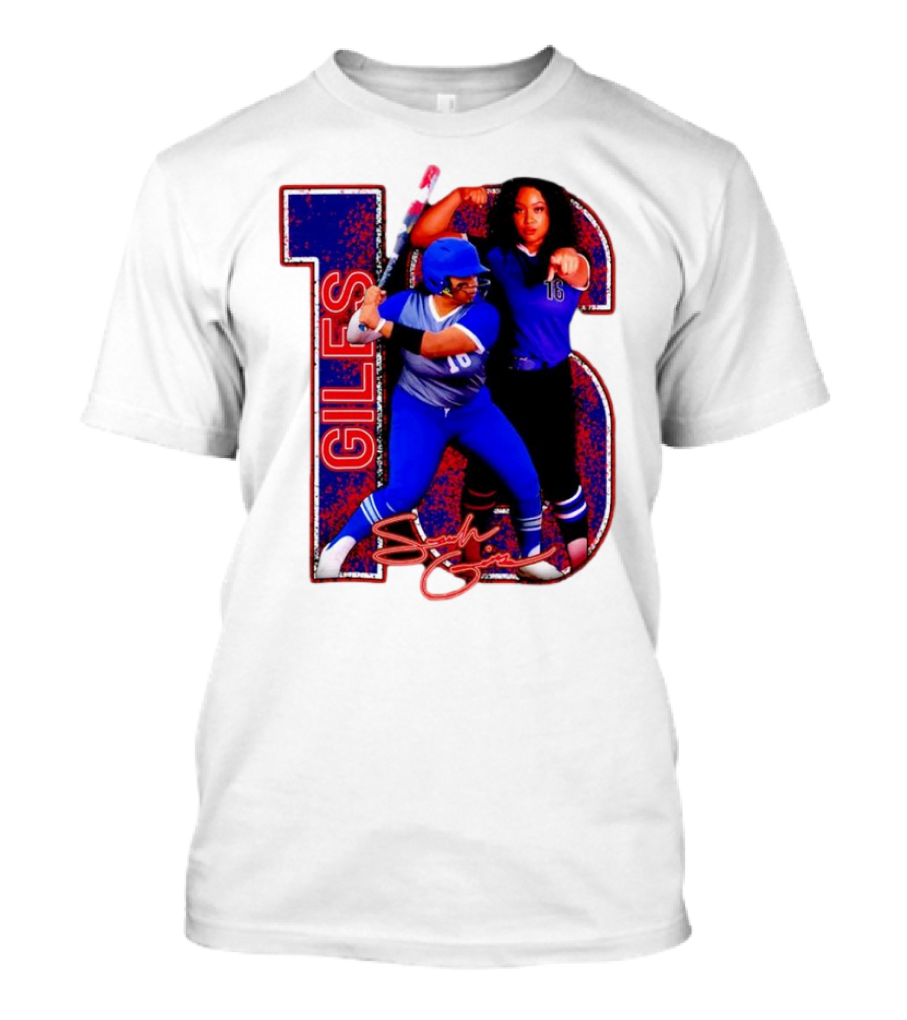 Giles 16 Softball Players Signature Sam Lodge Jessup T-Shirt