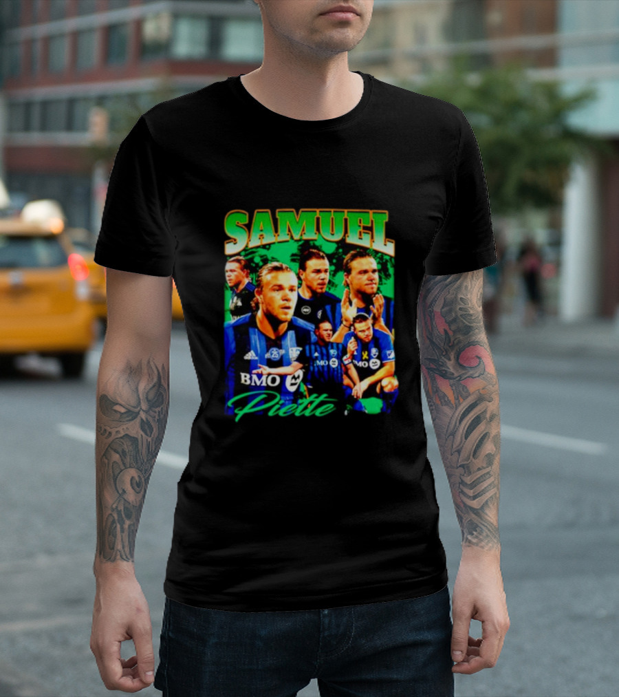 Samuel Piette Soccer Montage BMO Blue Jersey T-Shirt