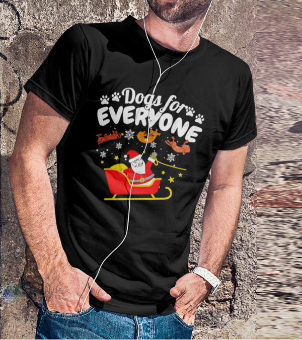 Dogs For Everyone Santa Claus Funny Christmas T-Shirt