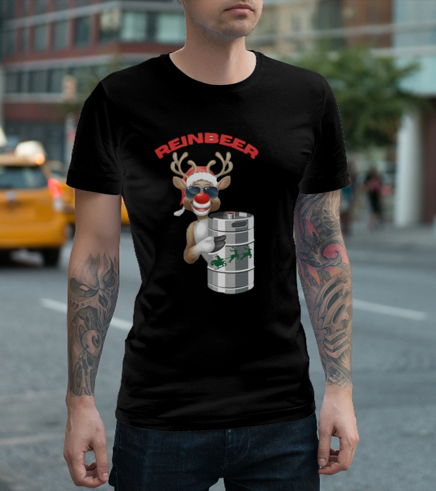 Reinbeer Reindeer Santa Funny Christmas Keg T-Shirt