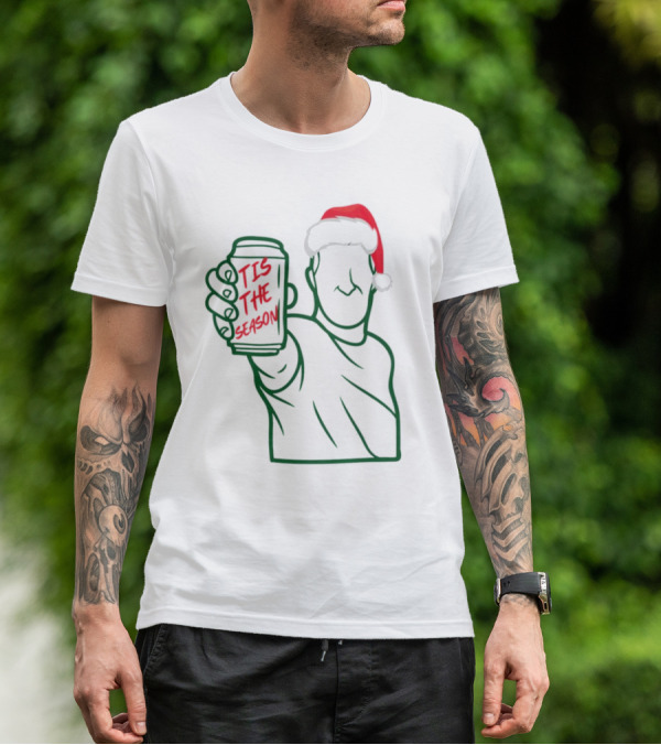 Tis The Season Beer Santa Hat Cheers T-Shirt