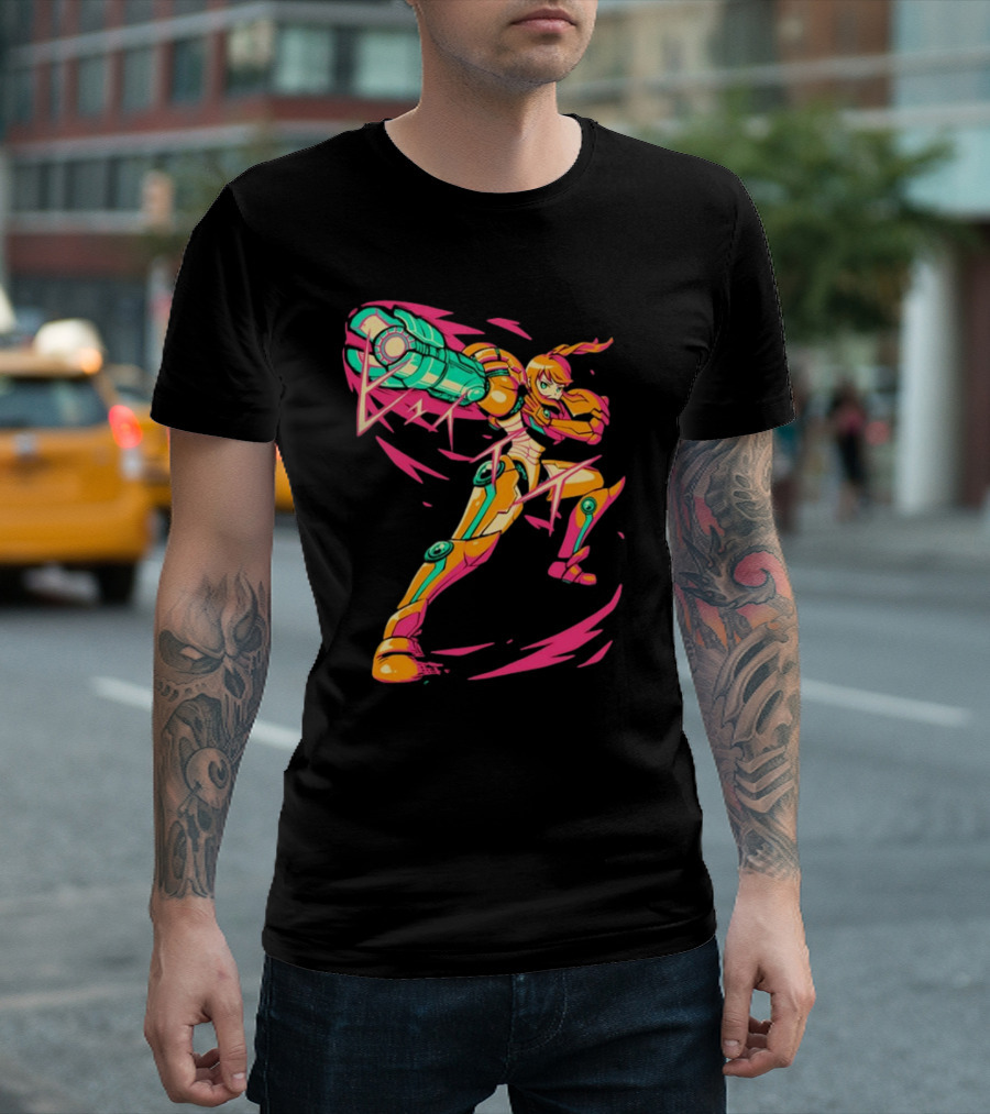 The Yetee Take Aim Metroid Samus Power Suit T-Shirt