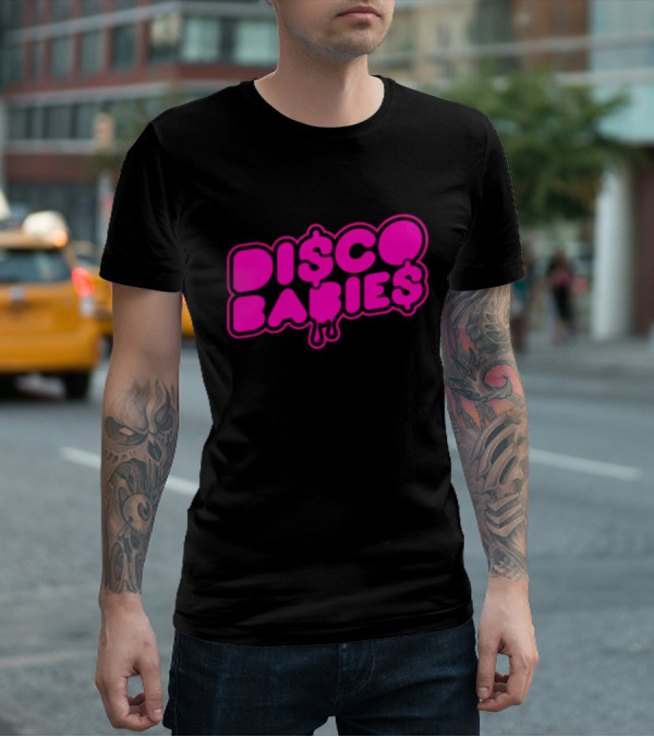 Disco Babies Neon Pink Dripping Dollar Sign Remix T-Shirt
