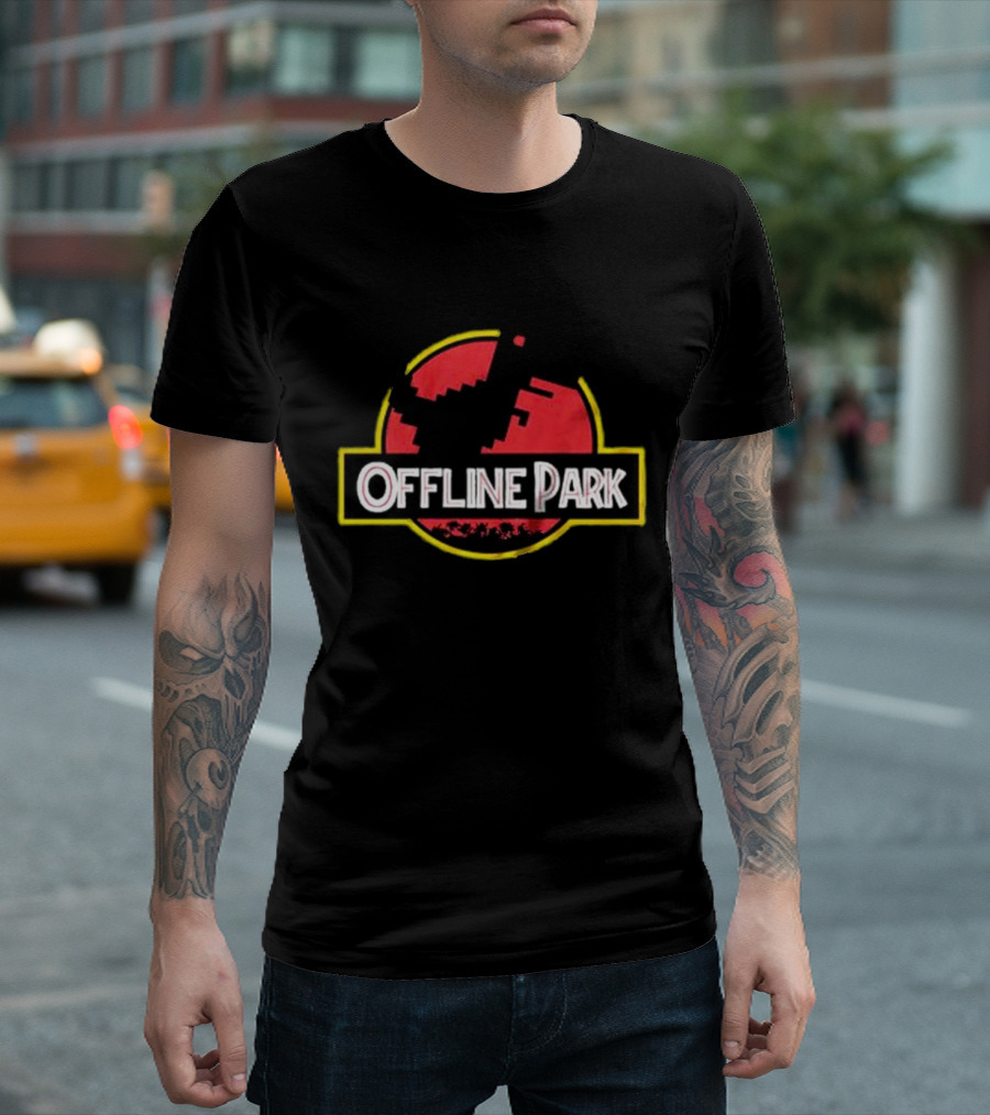 Offline Park Dinosaur Pixel T-Shirt