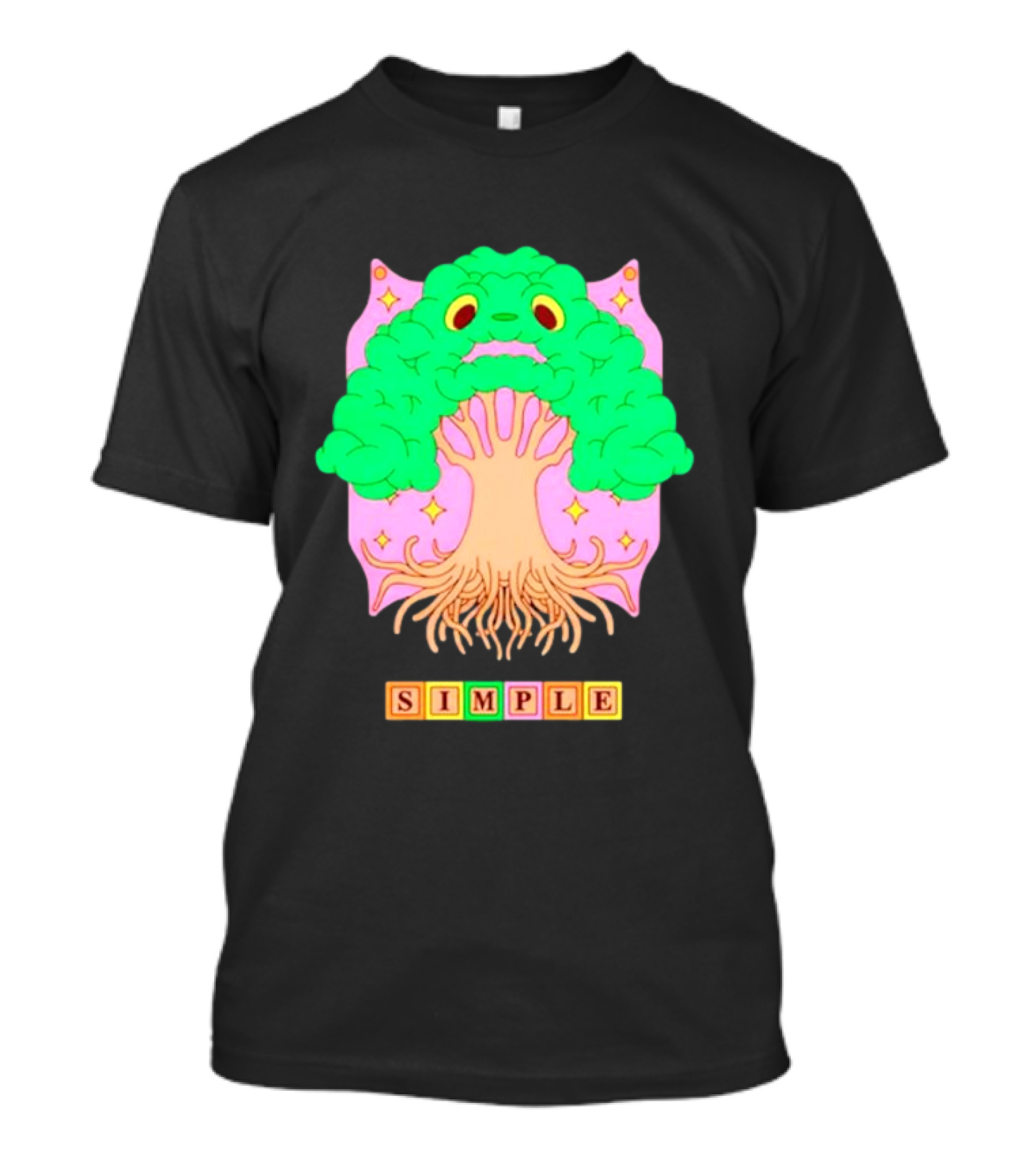 Simple Tree World Blocks Bright T-Shirt
