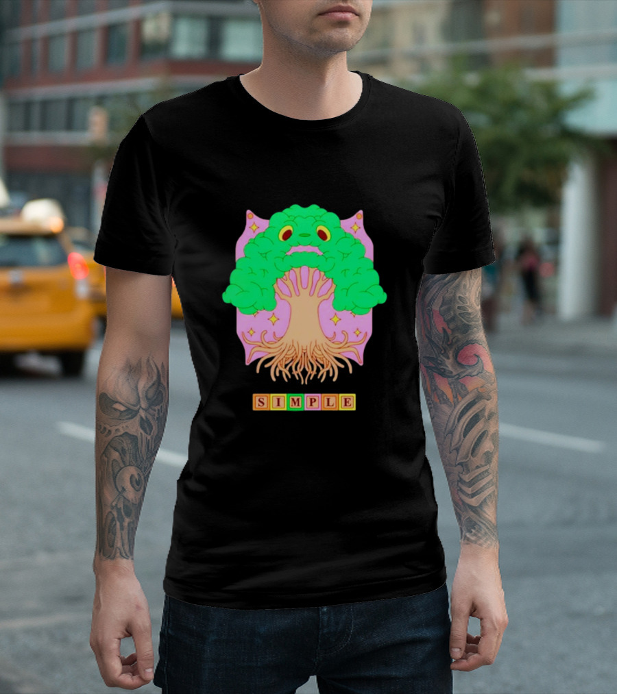 Simple Tree World Blocks Bright T-Shirt