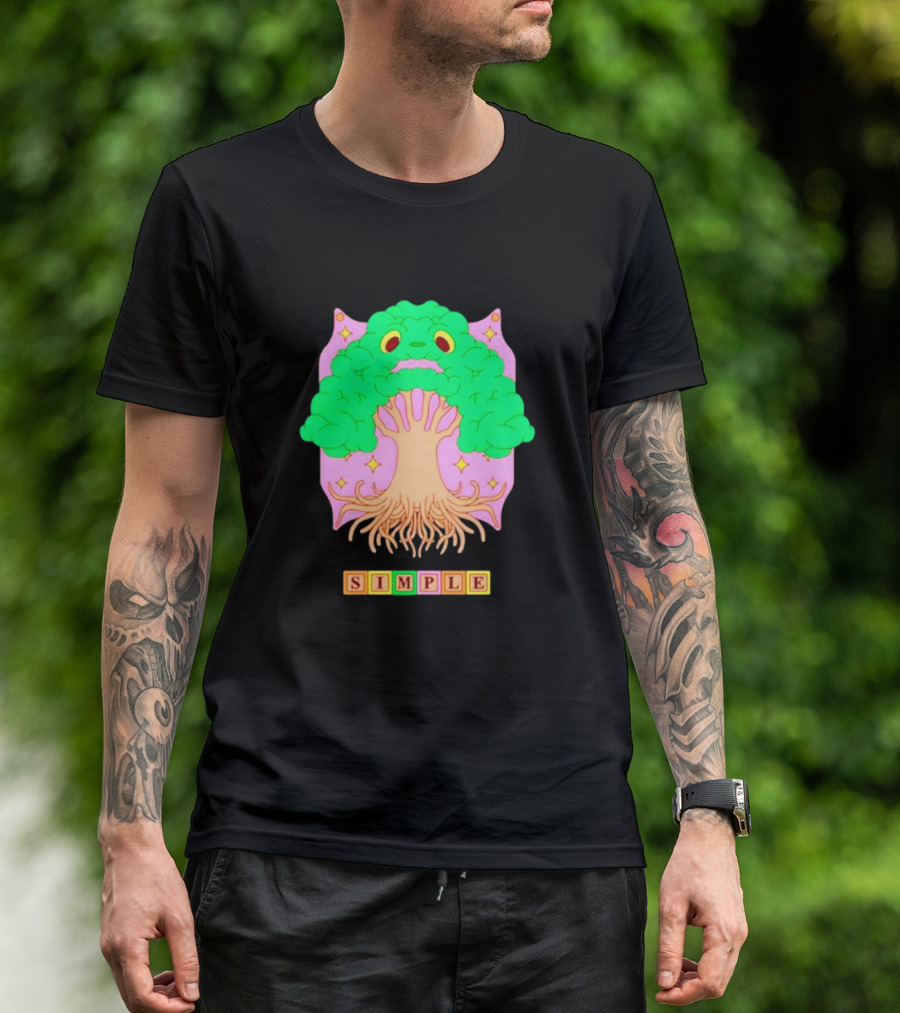 Simple Tree World Blocks Bright T-Shirt
