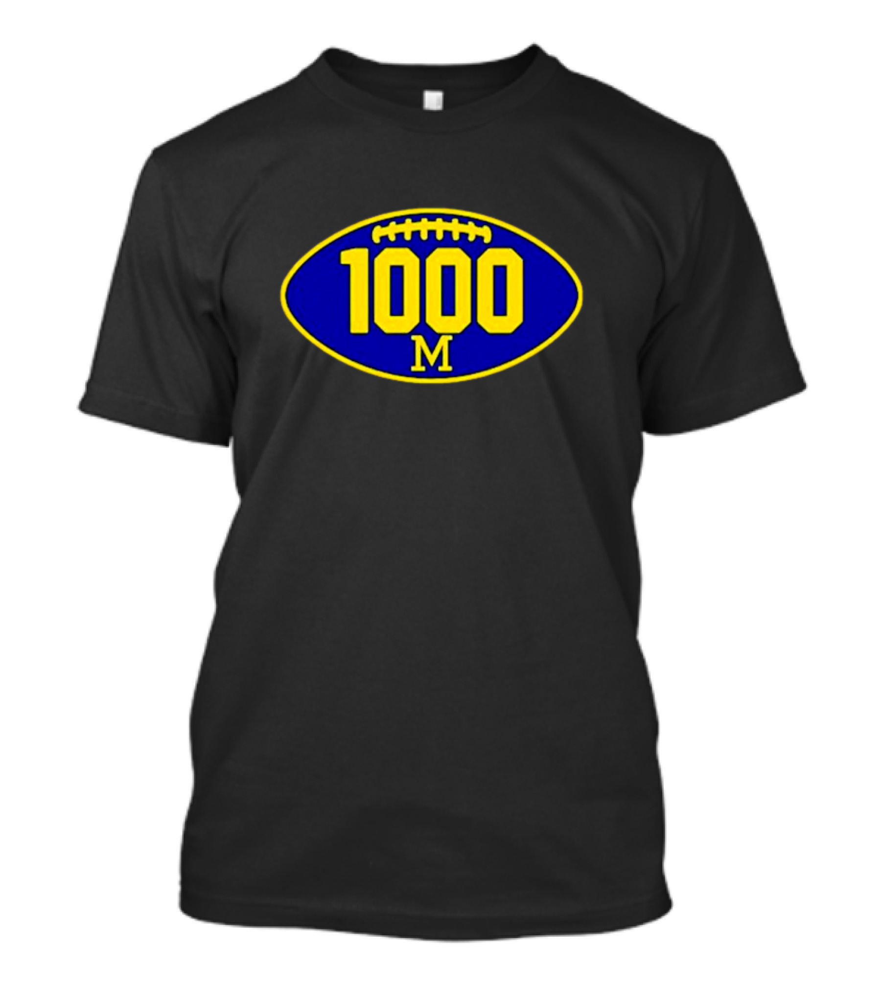 Michigan Football 1000 Wins M Logo Oval T-Shirt