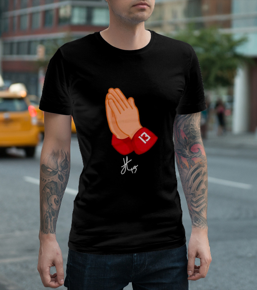 Jordan Travis College Praying Hand Number 13 T-Shirt