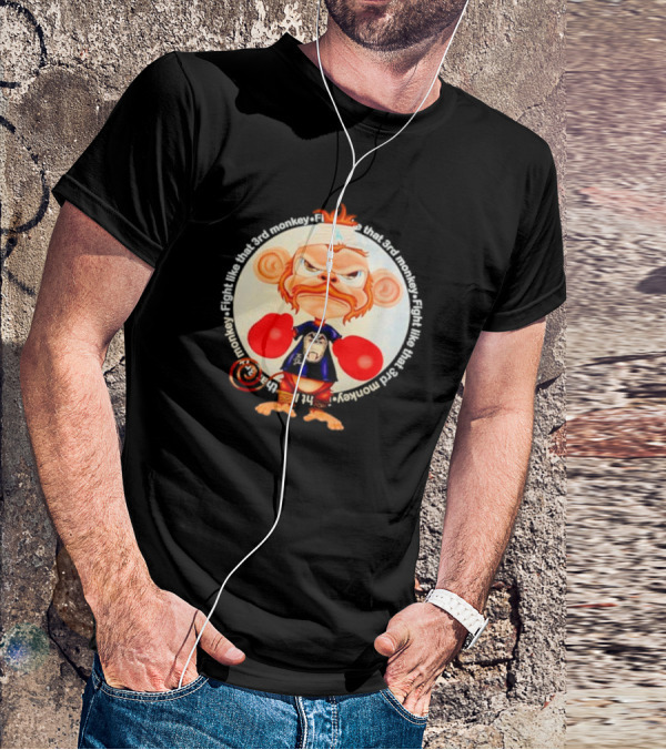 Fight Like That 3rd Monkey Angry Boxing Character With Red Gloves And Orange Hair T-Shirt
