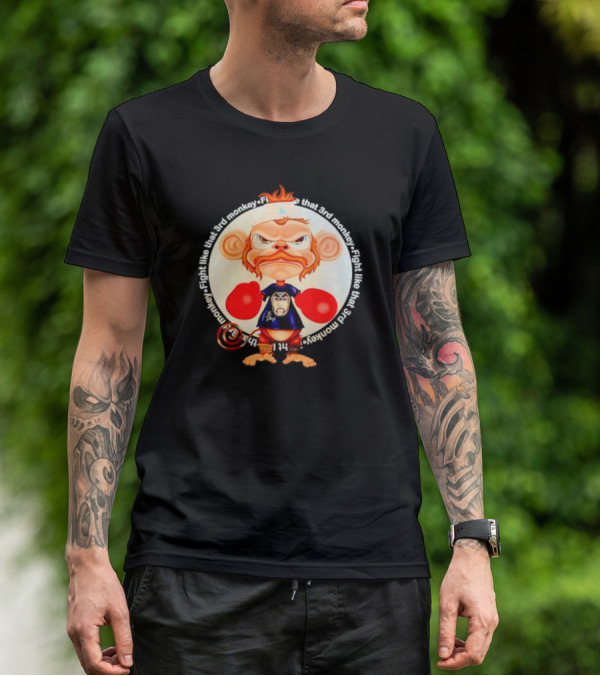 Fight Like That 3rd Monkey Angry Boxing Character With Red Gloves And Orange Hair T-Shirt