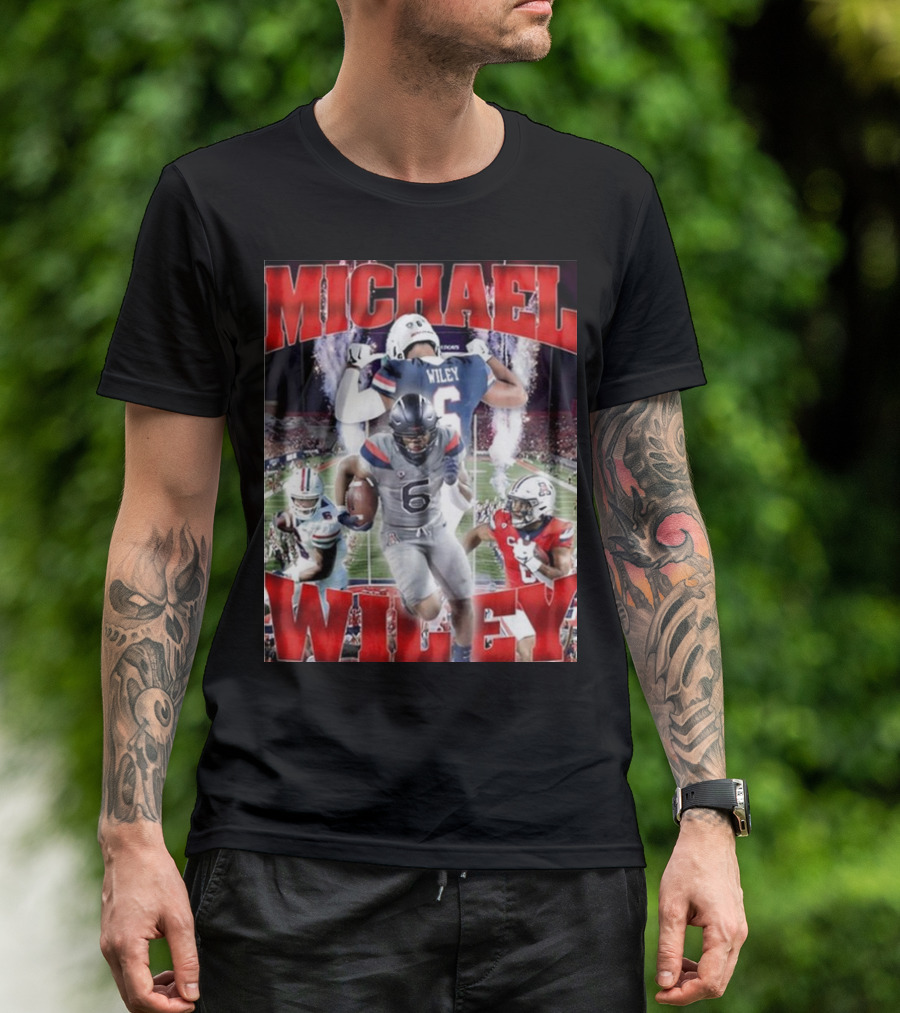 Michael Wiley Arizona Wildcats Football Dynamic On-Field Action T-Shirt