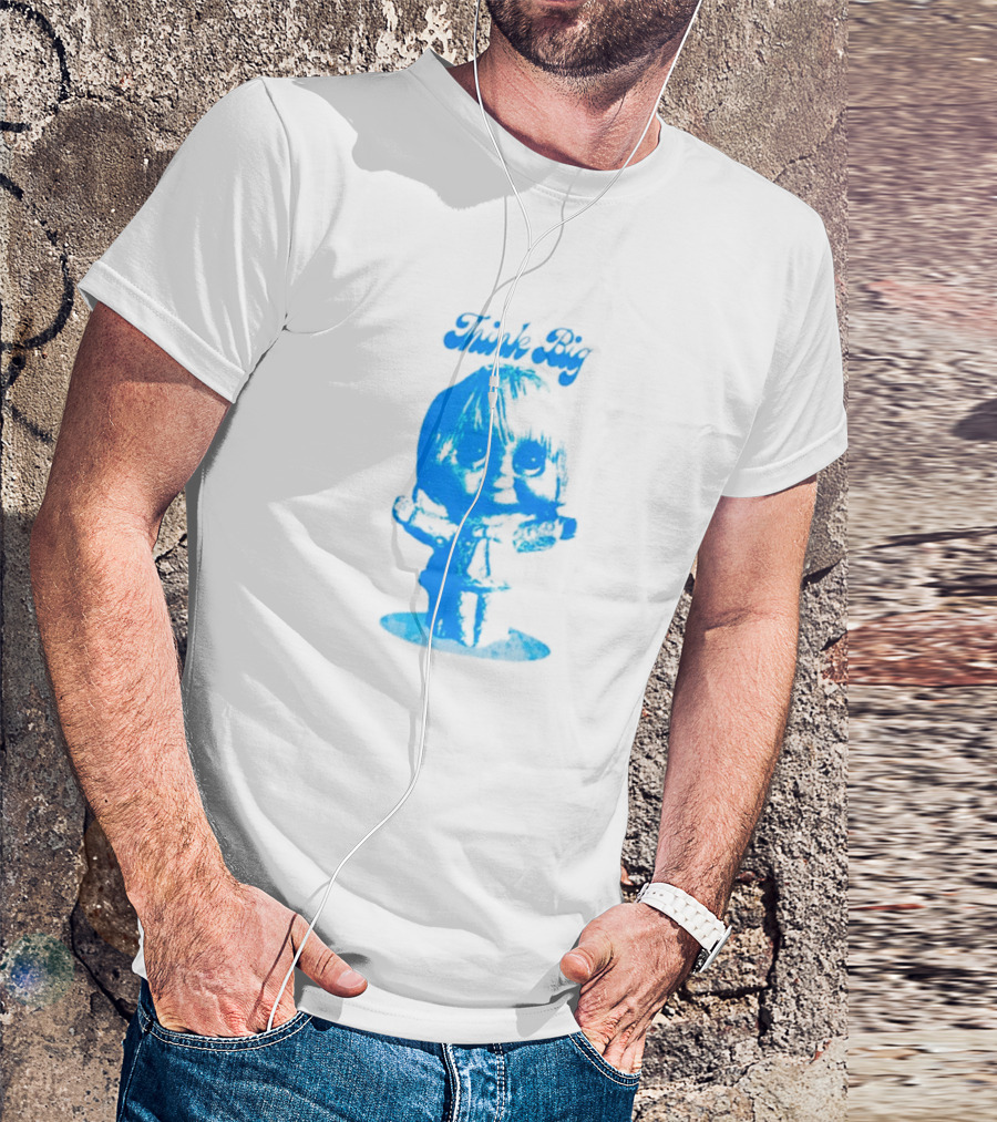 Think Big Blue Figurine With Large Eyes T-Shirt