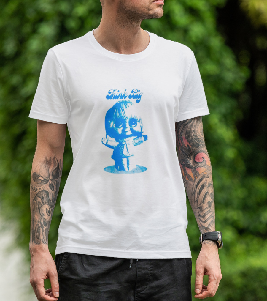 Think Big Blue Figurine With Large Eyes T-Shirt