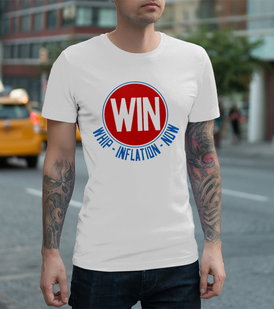 WIN Whip Inflation Now Retro Red Circle T-Shirt