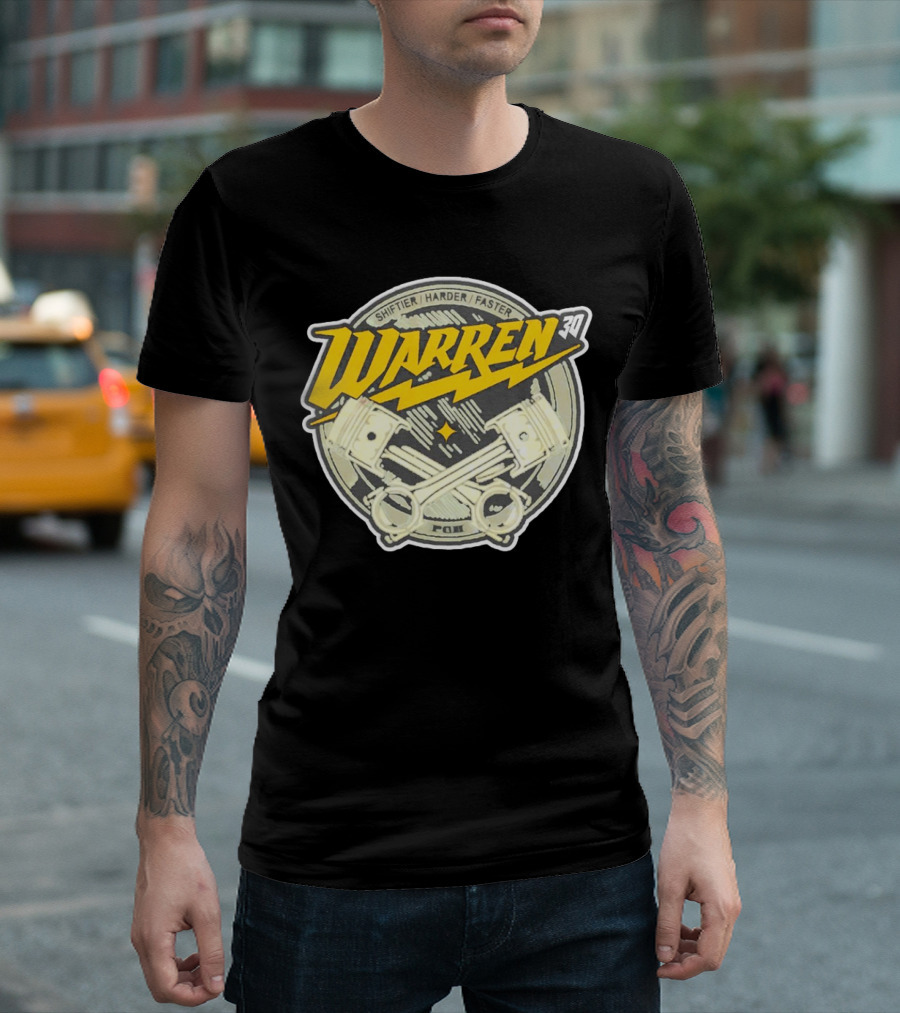 Shiftier Harder Faster Warren 30 Racing Pistons PMF T-Shirt