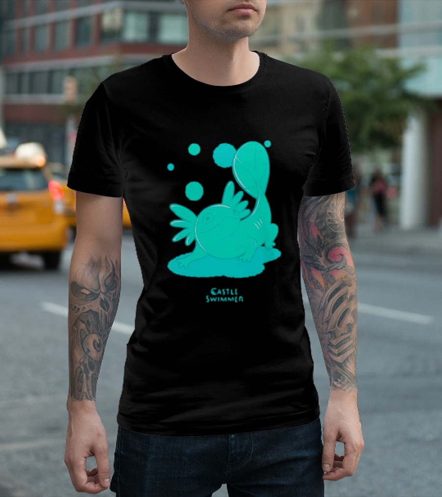 Castle Swimmer Glowing Axolotl Bubbles T-Shirt