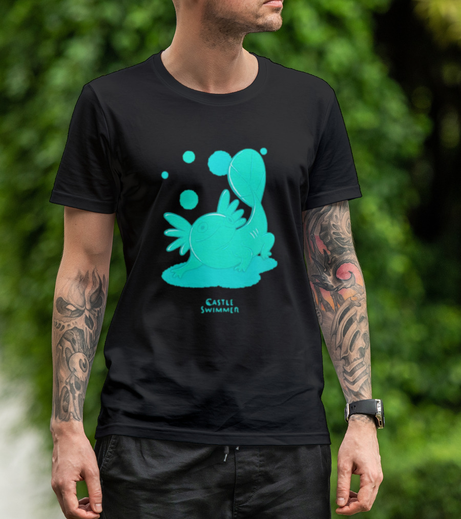 Castle Swimmer Glowing Axolotl Bubbles T-Shirt