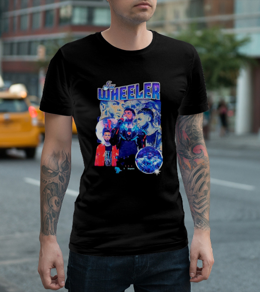Jay Wheeler Multicolor Concert Collage And Portraits T-Shirt