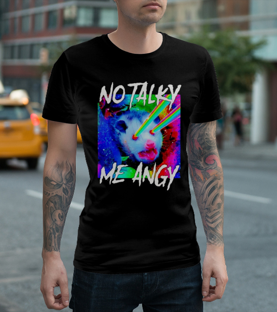 No Talky Me Angy Laser Eyes Possum T-Shirt