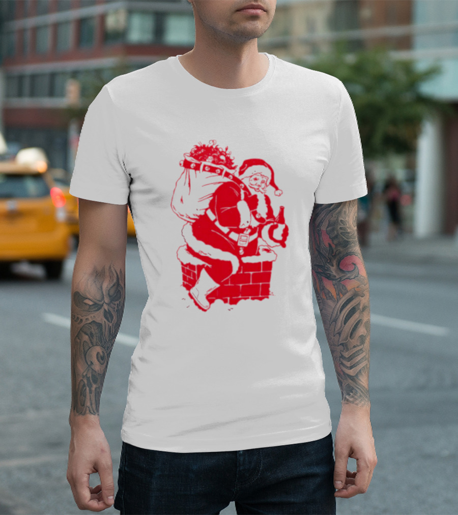Santa Claus Chimney Beer Belly Red T-Shirt